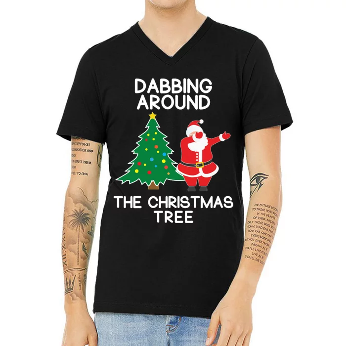 Dabbing Around The Christmas Tree V-Neck T-Shirt