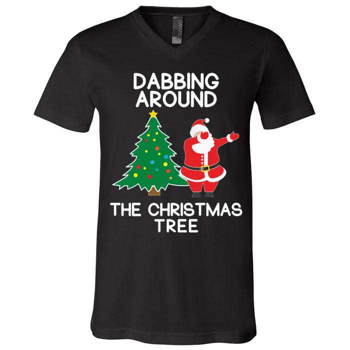 Dabbing Around The Christmas Tree V-Neck T-Shirt