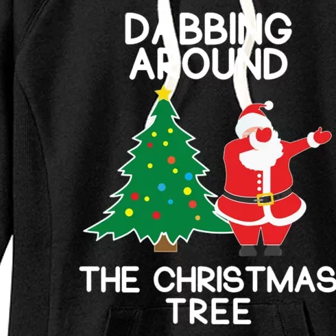 Dabbing Around The Christmas Tree Women's Fleece Hoodie