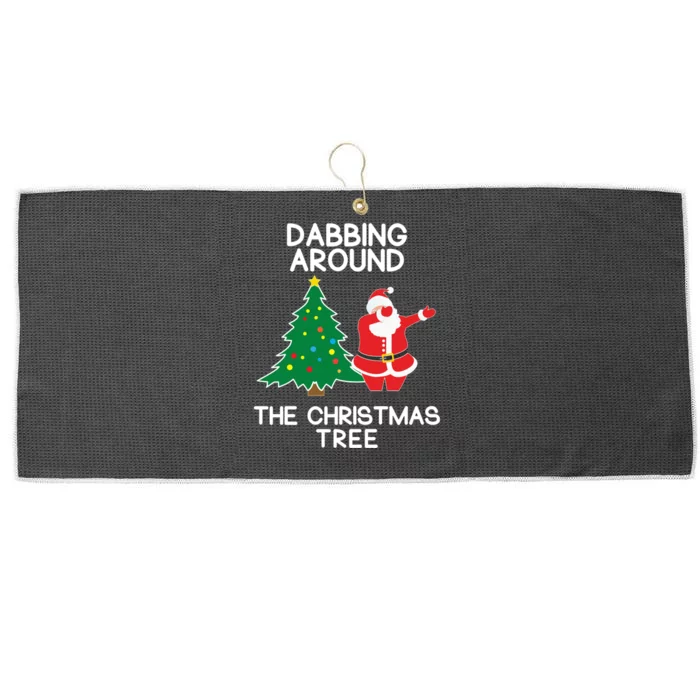 Dabbing Around The Christmas Tree Large Microfiber Waffle Golf Towel