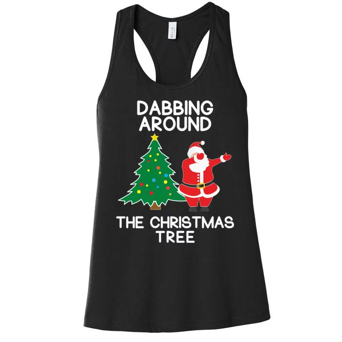 Dabbing Around The Christmas Tree Women's Racerback Tank