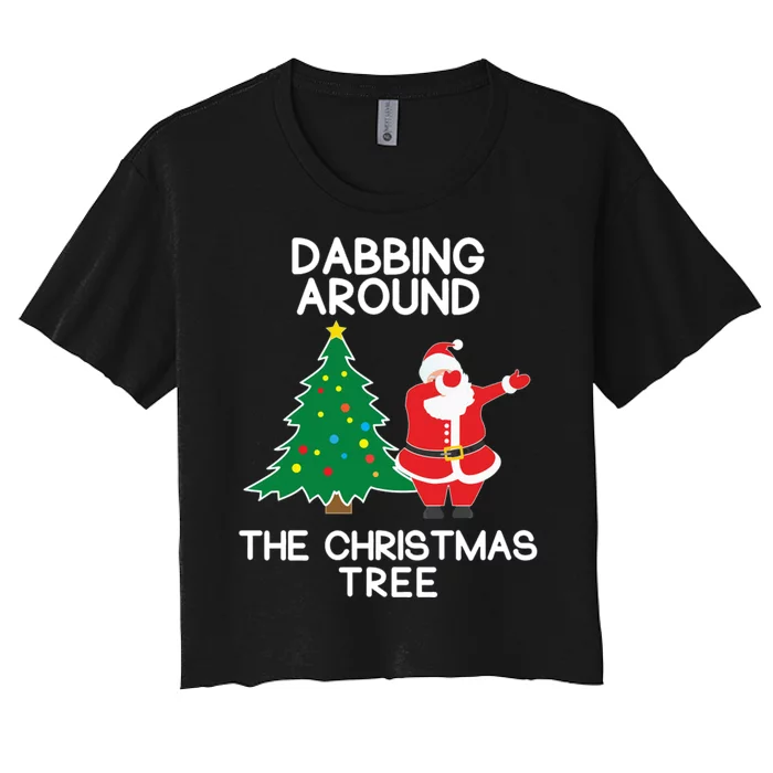 Dabbing Around The Christmas Tree Women's Crop Top Tee