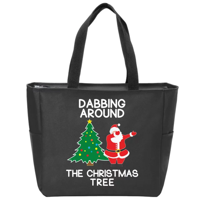 Dabbing Around The Christmas Tree Zip Tote Bag