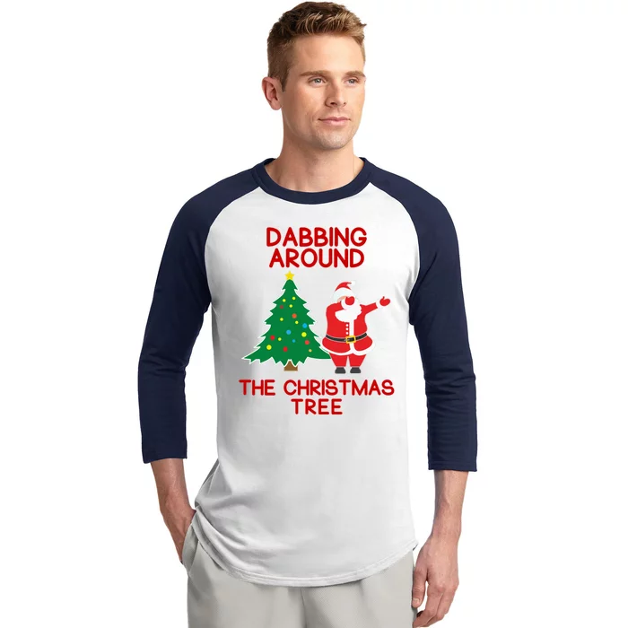 Dabbing Around The Christmas Tree Baseball Sleeve Shirt