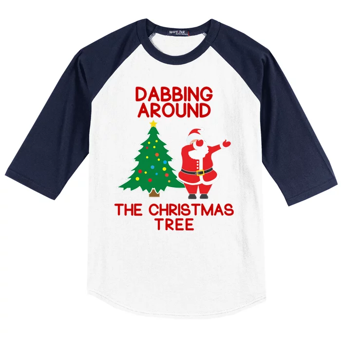 Dabbing Around The Christmas Tree Baseball Sleeve Shirt