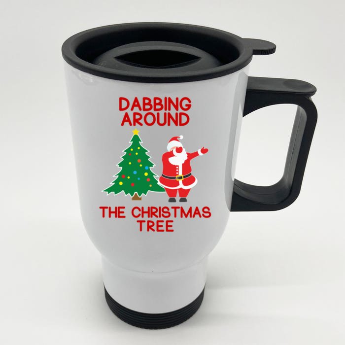 Dabbing Around The Christmas Tree Front & Back Stainless Steel Travel Mug