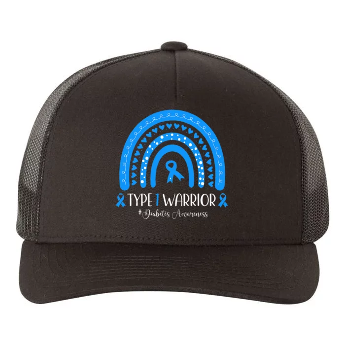 Diabetes Awareness Type 1 Warrior T1D Blue Ribbon Yupoong Adult 5-Panel Trucker Hat