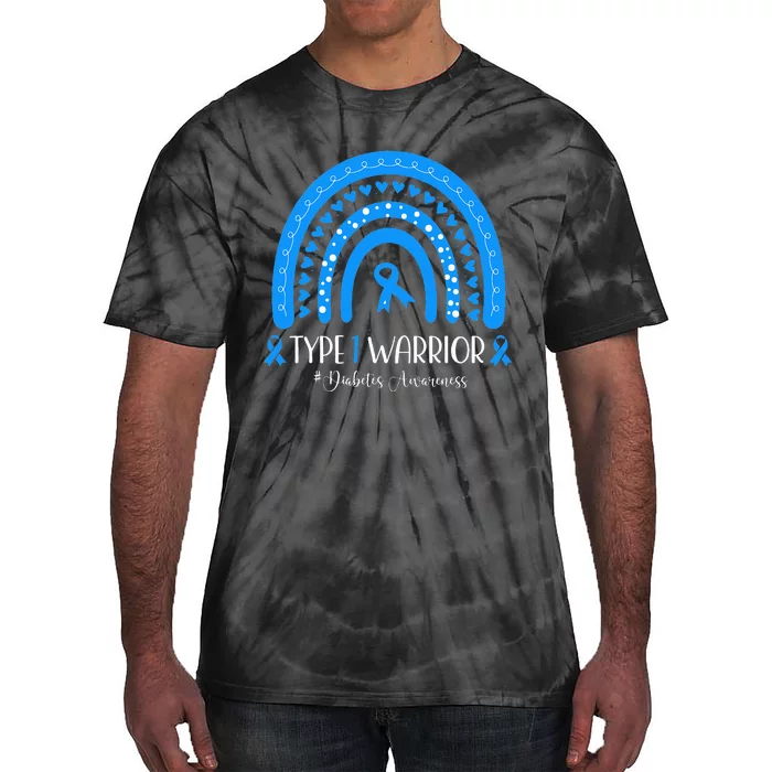 Diabetes Awareness Type 1 Warrior T1D Blue Ribbon Tie-Dye T-Shirt