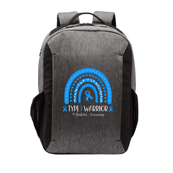 Diabetes Awareness Type 1 Warrior T1D Blue Ribbon Vector Backpack