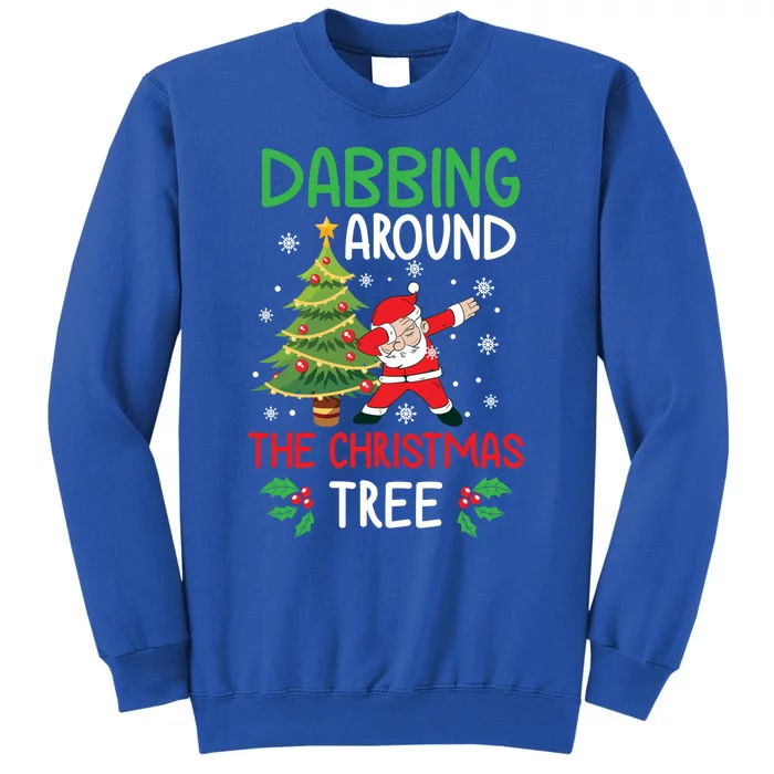 Dabbing Around The Christmas Tree Funny Santa Claus Holiday Gift Tall Sweatshirt