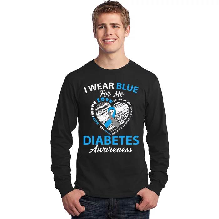 Diabetes Awareness Type 1 2  In November We Wear Blue Long Sleeve Shirt