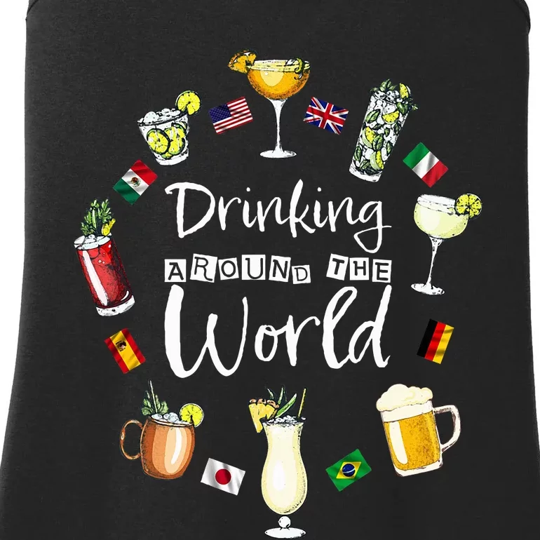 Drinking Around The World Vacation Drinking Showcase Ladies Essential Tank