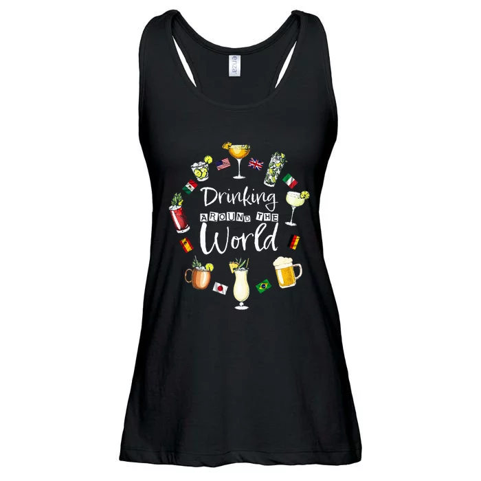 Drinking Around The World Vacation Drinking Showcase Ladies Essential Flowy Tank