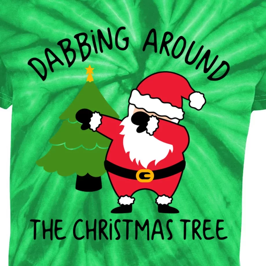 Dabbing Around The Christmas Tree Kids Tie-Dye T-Shirt