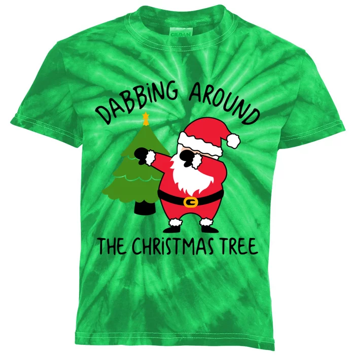 Dabbing Around The Christmas Tree Kids Tie-Dye T-Shirt