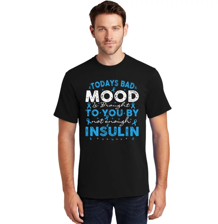 Diabetes Awareness Type 1 2 Diabetic T1D T2D blue Tall T-Shirt