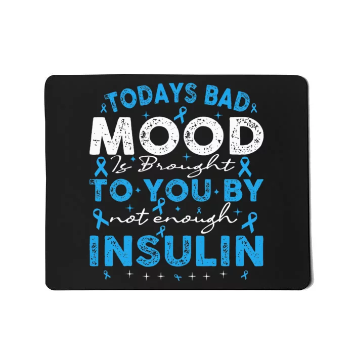 Diabetes Awareness Type 1 2 Diabetic T1D T2D blue Mousepad