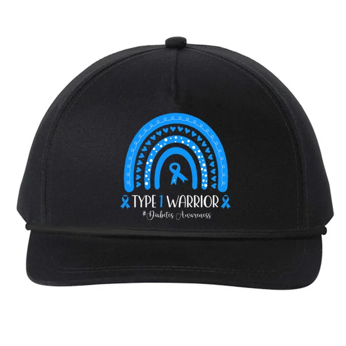 Diabetes Awareness Type 1 Warrior T1D Blue Ribbon Snapback Five-Panel Rope Hat