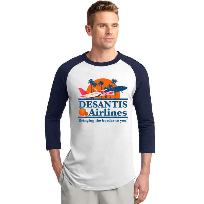 DeSantis Airlines Tee Funny Retro Vintage DeSantis Airline Baseball Sleeve Shirt