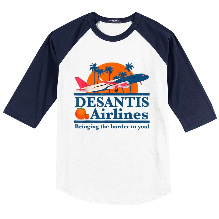 DeSantis Airlines Tee Funny Retro Vintage DeSantis Airline Baseball Sleeve Shirt