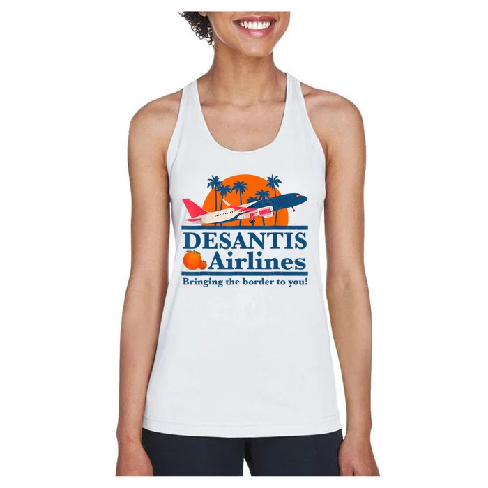 DeSantis Airlines Tee Funny Retro Vintage DeSantis Airline Women's Racerback Tank