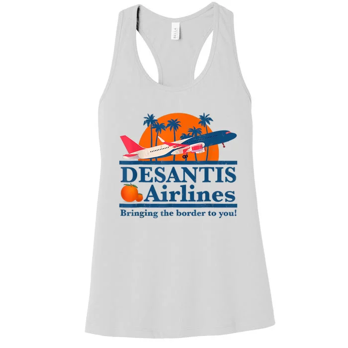 DeSantis Airlines Tee Funny Retro Vintage DeSantis Airline Women's Racerback Tank