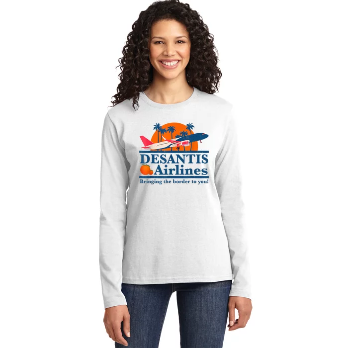 DeSantis Airlines Tee Funny Retro Vintage DeSantis Airline Ladies Long Sleeve Shirt