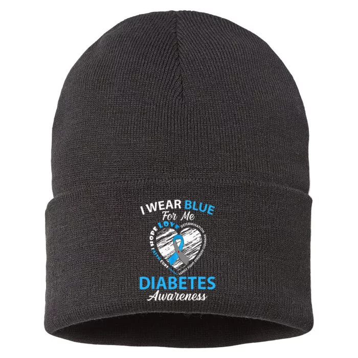 Diabetes Awareness Type 1 2 In November We Wear Blue Sustainable Knit Beanie