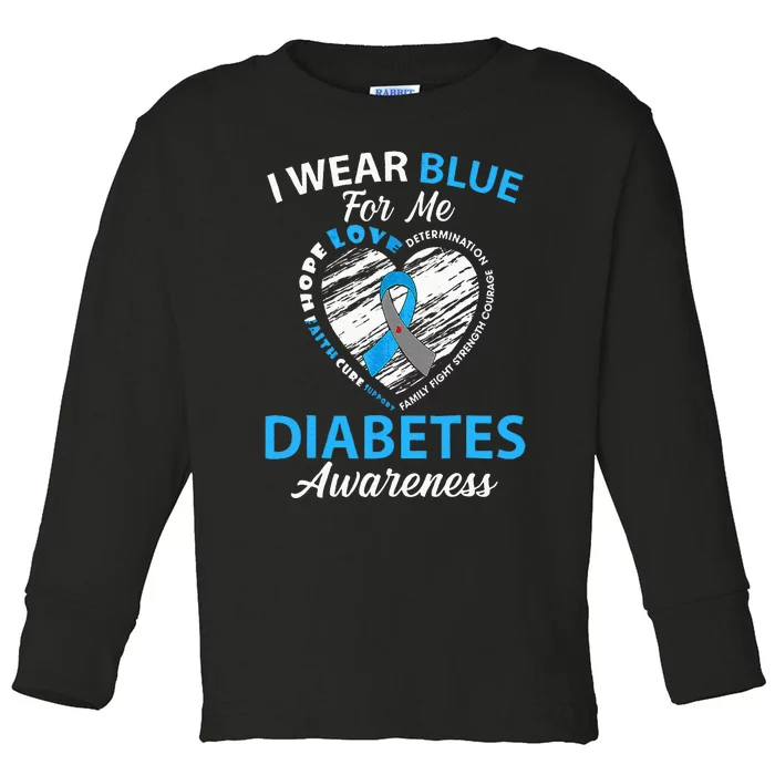 Diabetes Awareness Type 1 2 In November We Wear Blue Toddler Long Sleeve Shirt