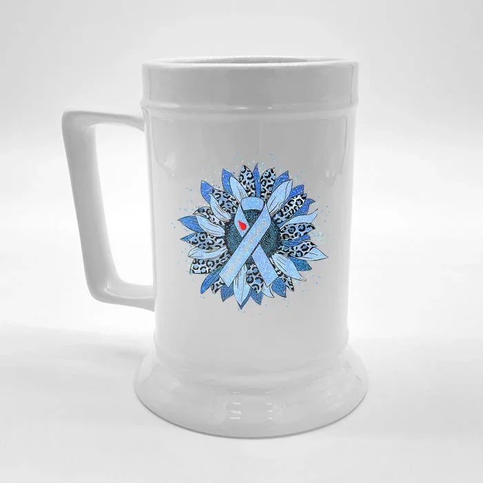 Diabetes Awareness Type 1 2 Diabetic T1D T2D Front & Back Beer Stein