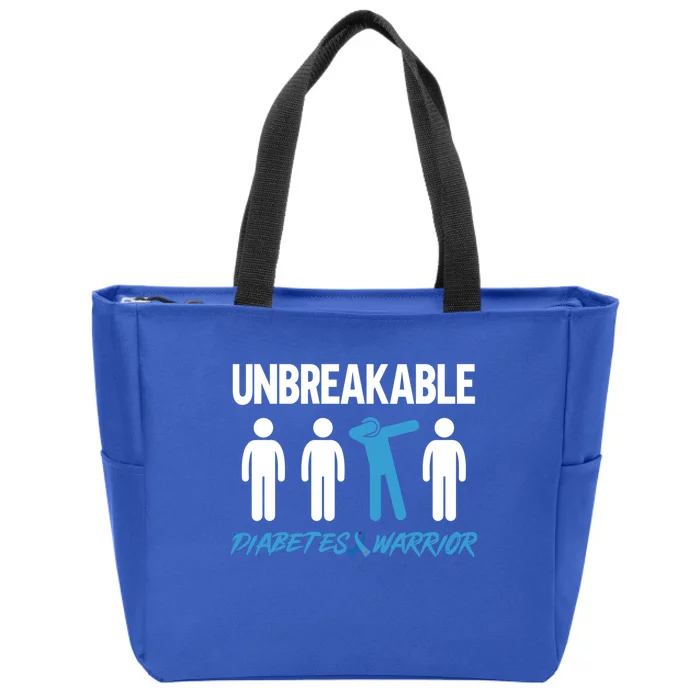 Diabetes Awareness Unbreakable Diabetes Warrior Great Gift Zip Tote Bag