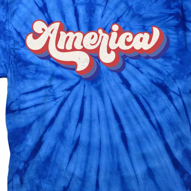 Distressed America Usa 4th Of July Retro Independence Day Gift Tie-Dye T-Shirt