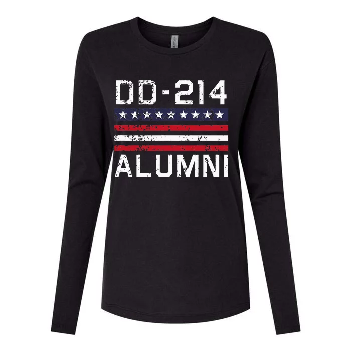 Dd214 Alumni Us Military Veteran Alumni Served Flag Womens Cotton Relaxed Long Sleeve T-Shirt