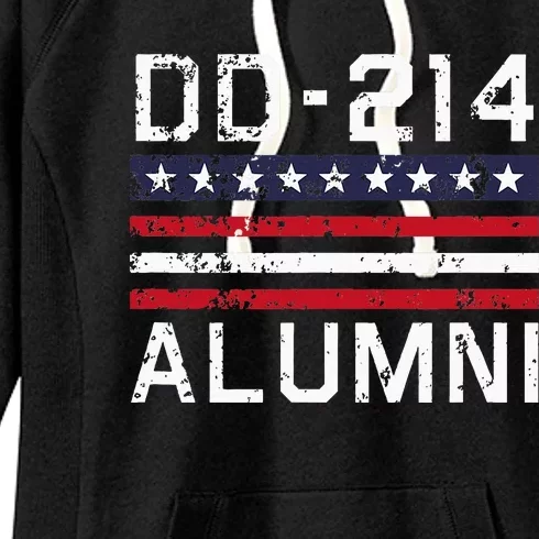 Dd214 Alumni Us Military Veteran Alumni Served Flag Women's Fleece Hoodie