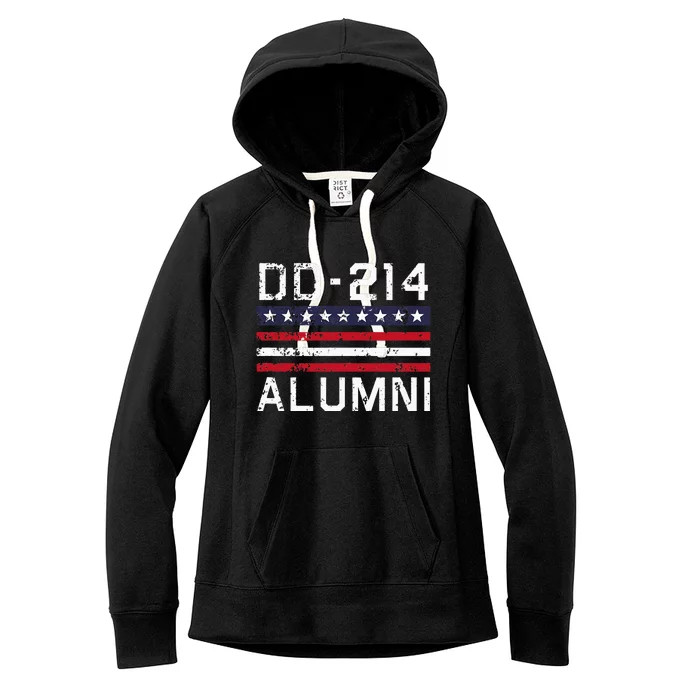 Dd214 Alumni Us Military Veteran Alumni Served Flag Women's Fleece Hoodie