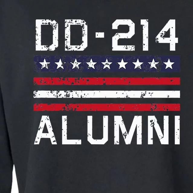 Dd214 Alumni Us Military Veteran Alumni Served Flag Cropped Pullover Crew