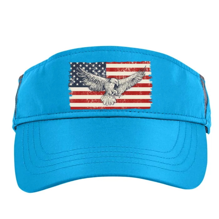 Distressed American USA Flag Eagle Adult Drive Performance Visor