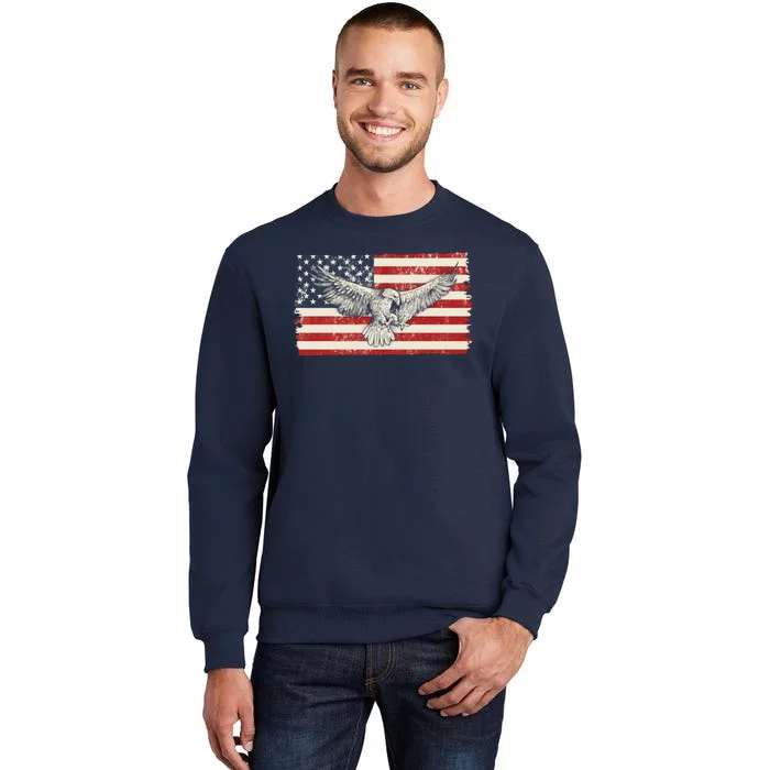 Distressed American USA Flag Eagle Sweatshirt