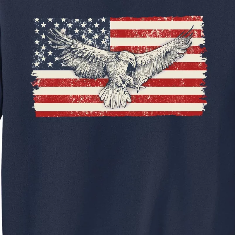 Distressed American USA Flag Eagle Sweatshirt