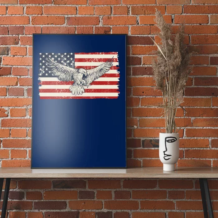 Distressed American USA Flag Eagle Poster