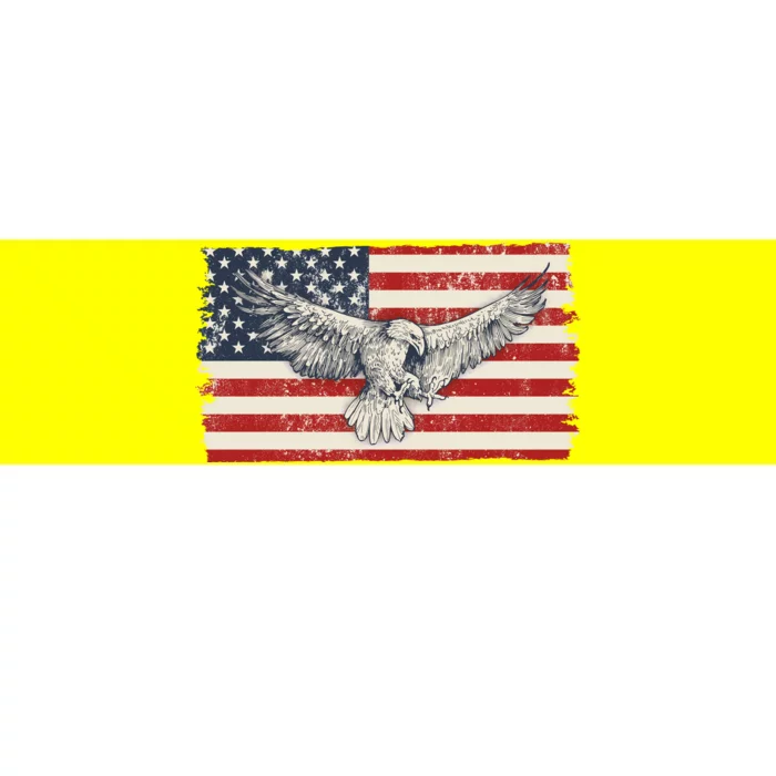 Distressed American USA Flag Eagle Bumper Sticker