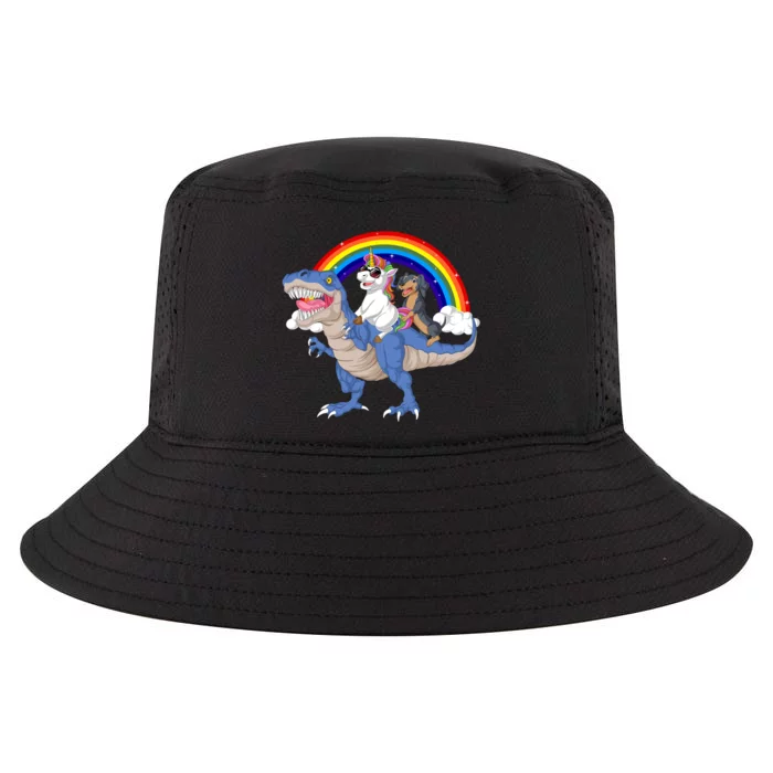 Dachshund And Unicorn Riding Dinosaur Cool Comfort Performance Bucket Hat