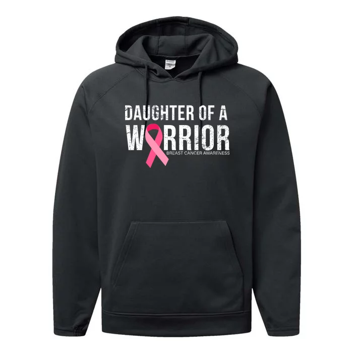 Daughter Of A Warrior Breast Cancer Awareness Performance Fleece Hoodie