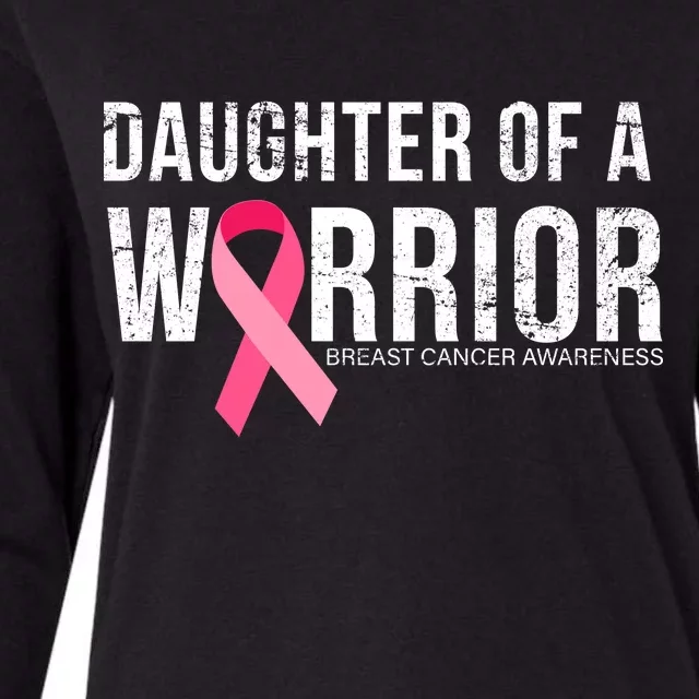 Daughter Of A Warrior Breast Cancer Awareness Womens Cotton Relaxed Long Sleeve T-Shirt