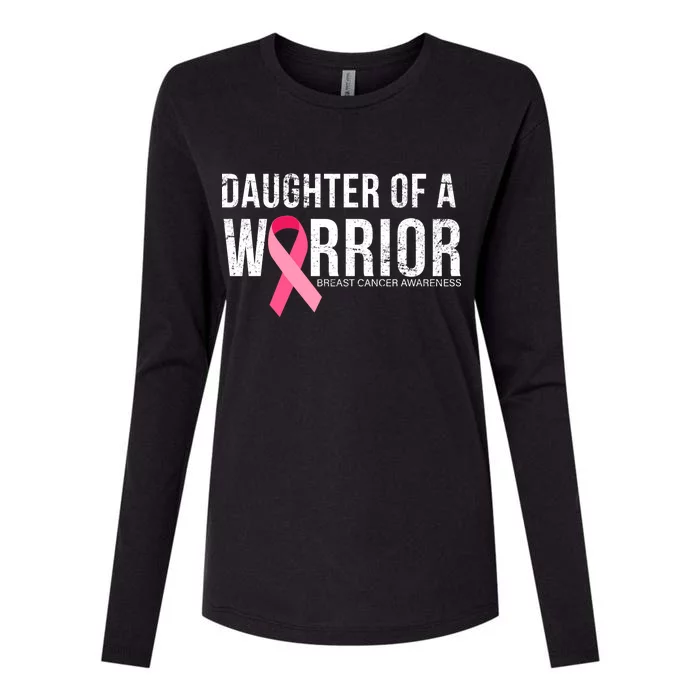 Daughter Of A Warrior Breast Cancer Awareness Womens Cotton Relaxed Long Sleeve T-Shirt