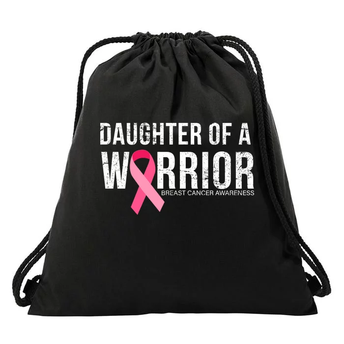 Daughter Of A Warrior Breast Cancer Awareness Drawstring Bag