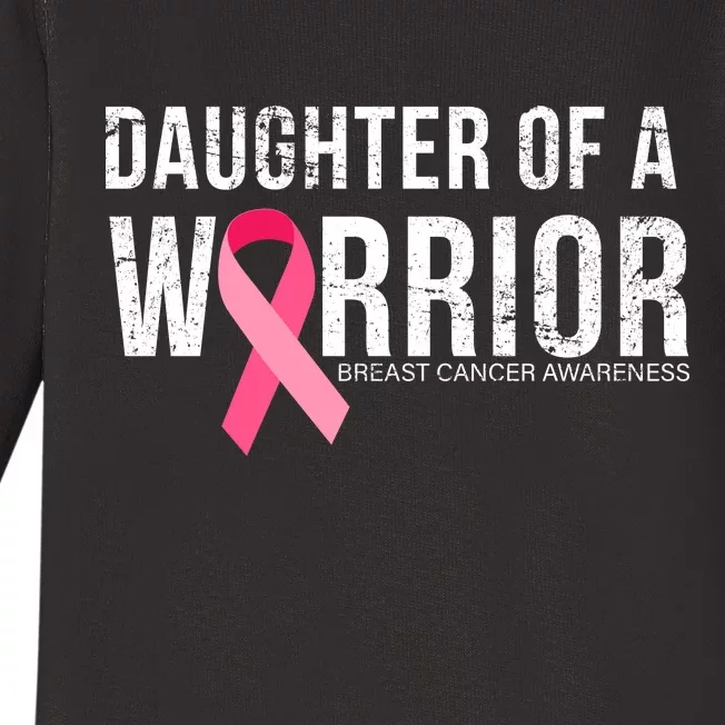 Daughter Of A Warrior Breast Cancer Awareness Baby Long Sleeve Bodysuit