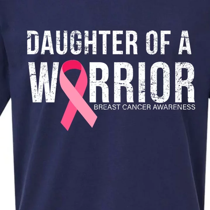 Daughter Of A Warrior Breast Cancer Awareness Sueded Cloud Jersey T-Shirt