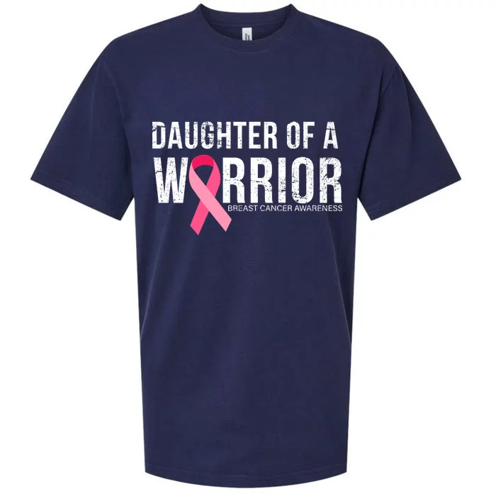 Daughter Of A Warrior Breast Cancer Awareness Sueded Cloud Jersey T-Shirt