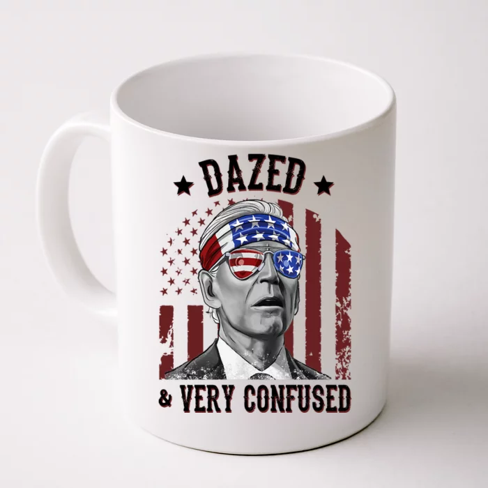 Dazed And Very Confused Biden Funny 4th Of July Front & Back Coffee Mug